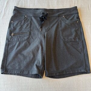 Athleta Dipper Shorts Charcoal Gray Heather Side Zip Pocket